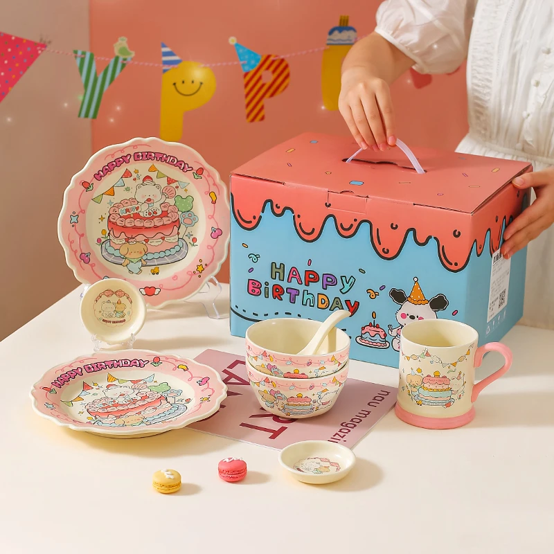 川岛屋可爱一人食餐具碗碟碗具套装送闺蜜生日礼物女生礼盒伴手礼