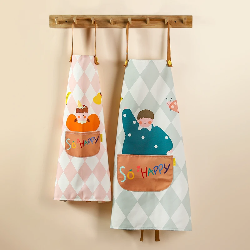 川岛屋一家四口围裙厨房家用2025新款防水防油可爱做饭网红高级感