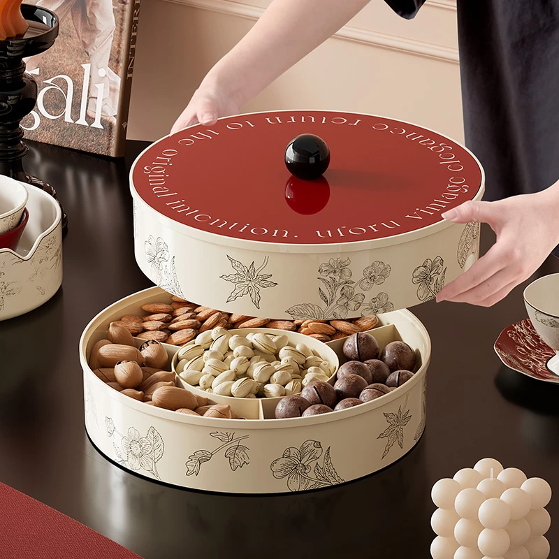 川岛屋新年果盘客厅茶几家用零食盒高端精致高颜值糖果干果收纳盒