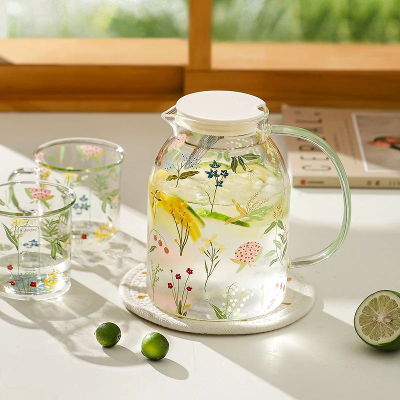 川岛屋冷水壶玻璃耐高温家用大容量水杯玻璃杯子泡茶壶凉水壶套装