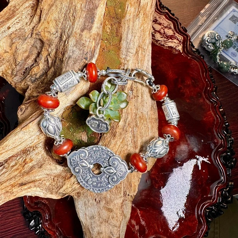 925银手链 手链ins小众设计文玩手串女士盘缠招财手串女款串珠