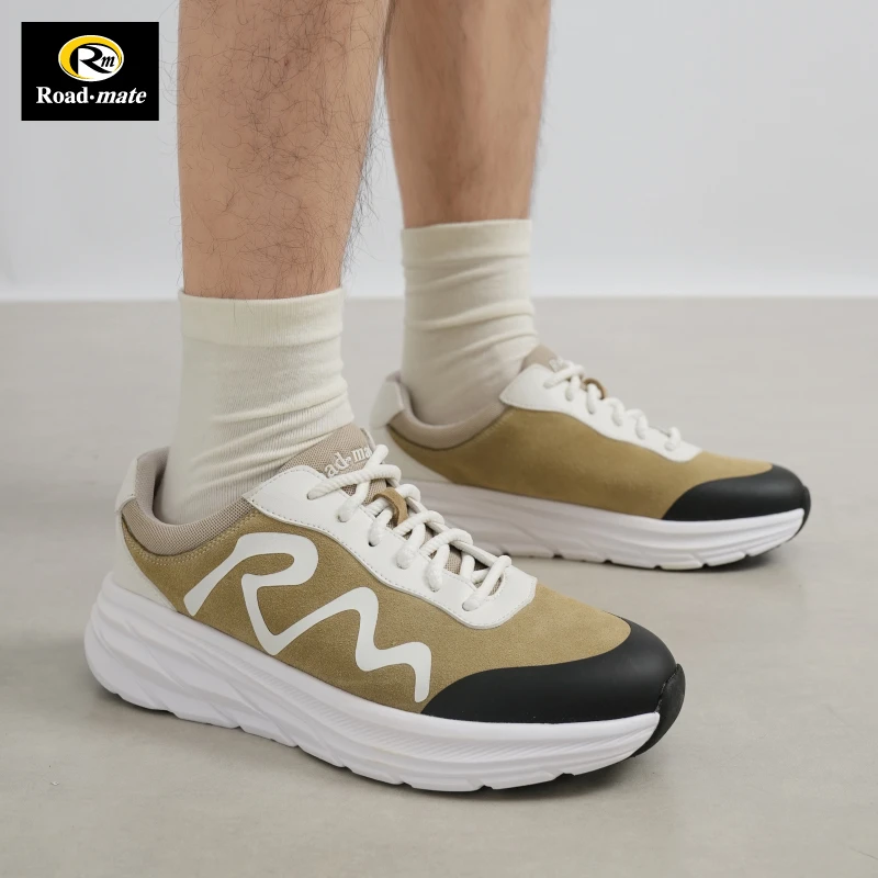 路伴男鞋小白鞋厚底增高老爹鞋休闲运动熊猫鞋轻便舒适旅游鞋