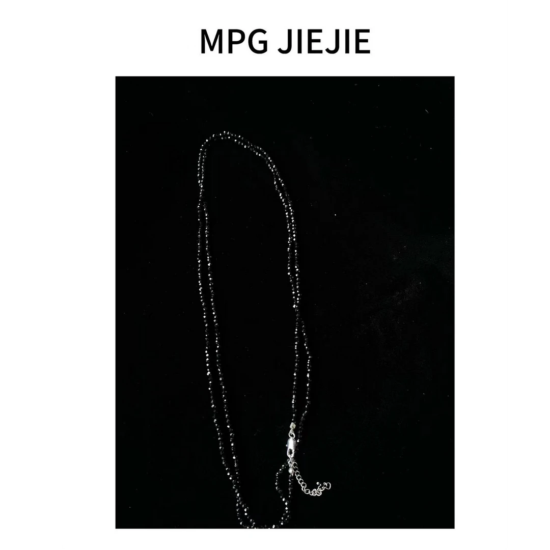 非金属树脂项链 MPG JIEJIE【星河】轻奢银色拼接镶钻复古复古项链