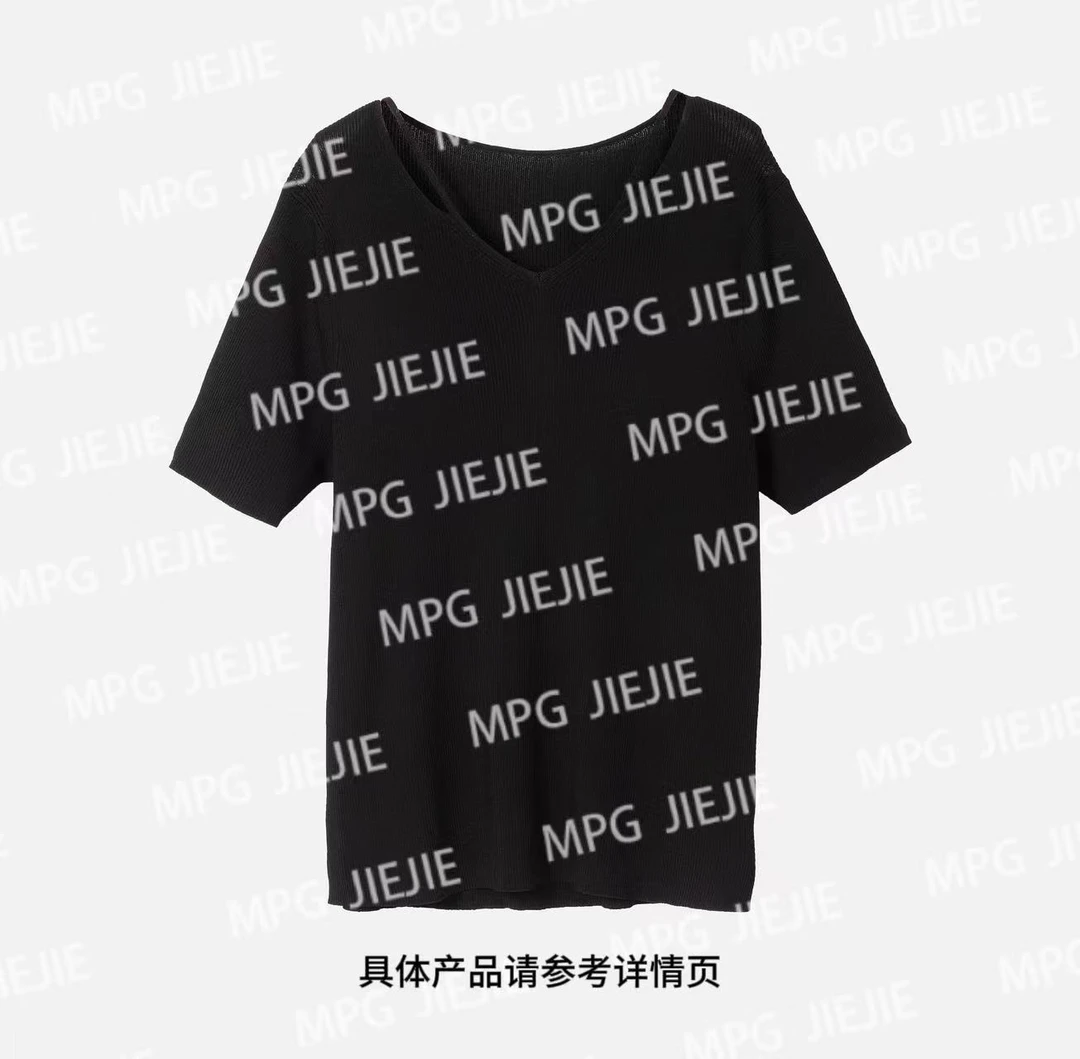 MPG JIEJIE【水上芙蓉】 2024春夏时尚休闲百搭女士黑色圆领纯色T恤