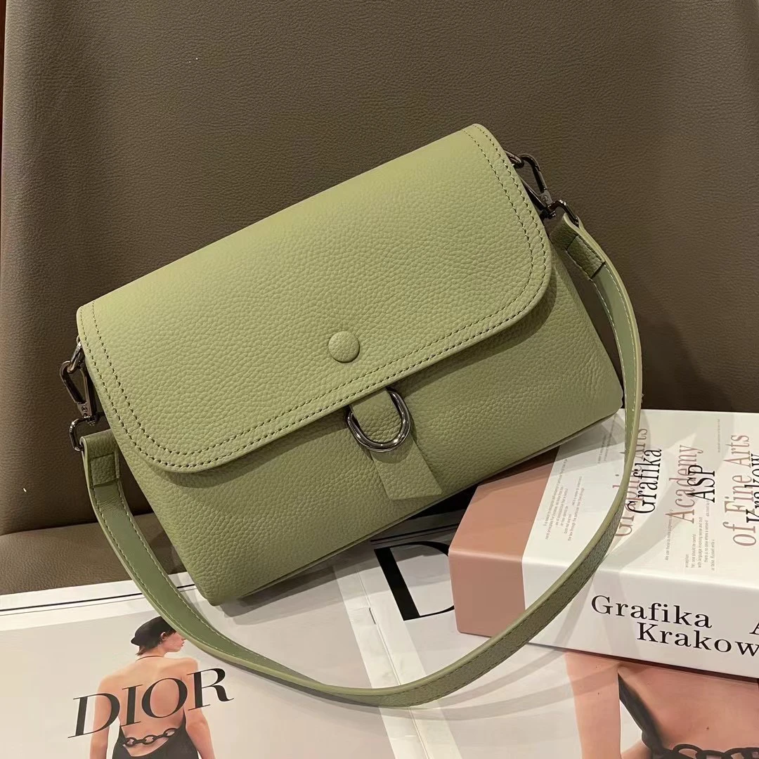 女士牛皮斜挎包包腋下包休闲简约百搭时尚洋气夏季肩包小方包