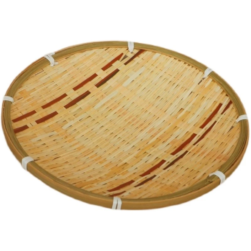 手工竹编制品竹筛竹篮子收纳筐盘子点心托盘编织簸箕