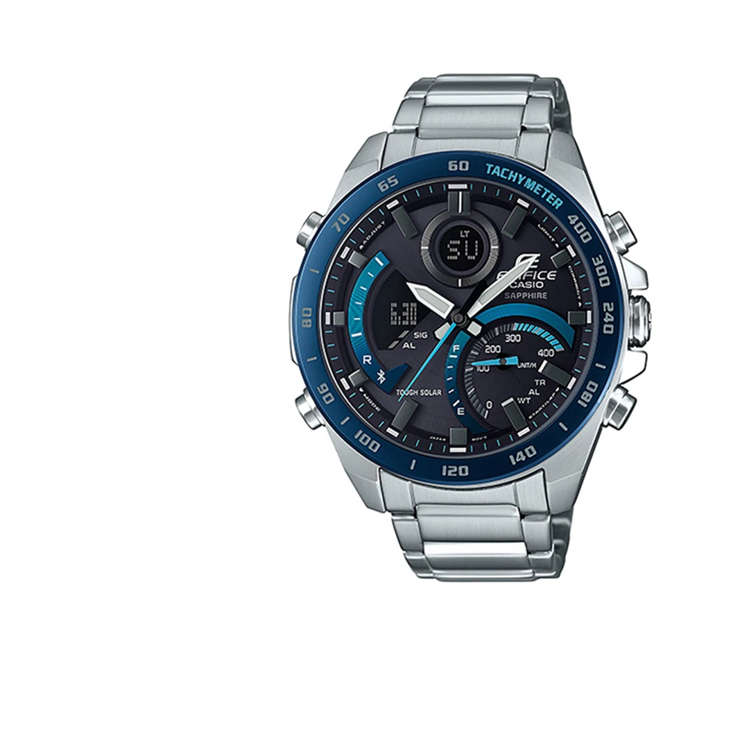 Casio/卡西欧男士手表光动能防水蓝牙夜光商务石英腕表ECB-900YDB