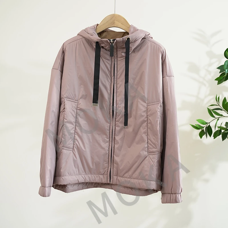 外贸原单意大利骆驼绒带帽女士外套（231208）