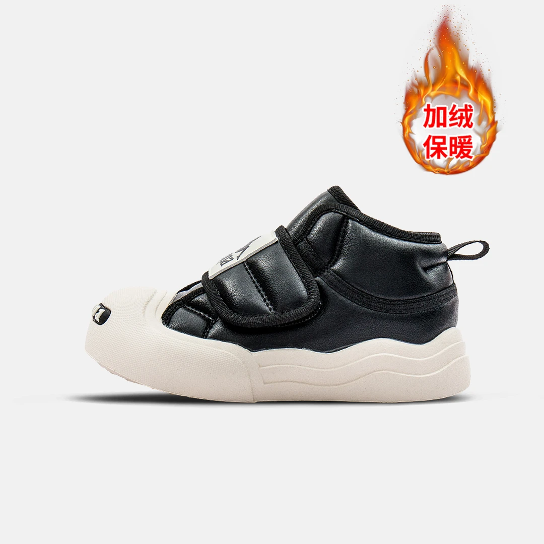 加绒高帮圆头运动鞋中大童亲子鞋冬季新款童鞋KAZB233050-1