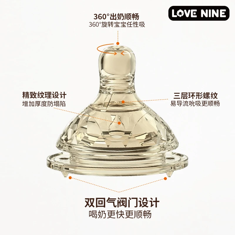 硅胶耐咬超软仿真母乳奶嘴吸嘴 50口径通用 奶瓶配件宽口径