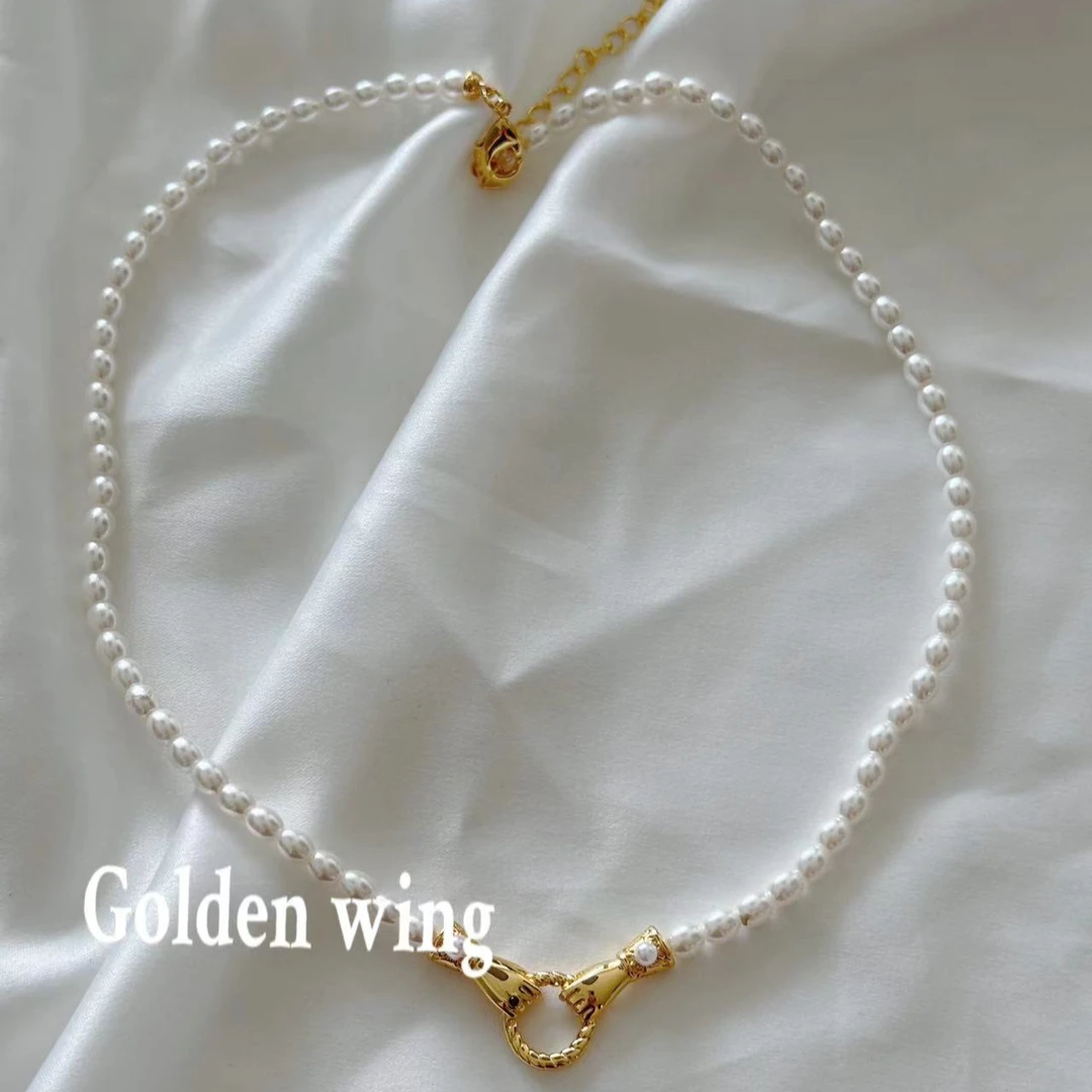 铜合金仿珍珠项链 Golden wing玫瑰的故事黄亦玫同款项链4024