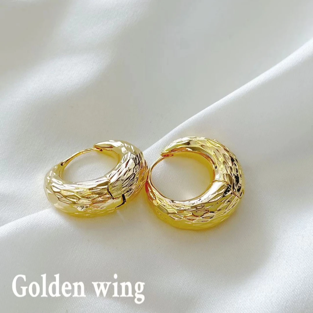 铜合金合成锆石耳饰 Golden wing欧美法式轻奢高级感耳饰1071