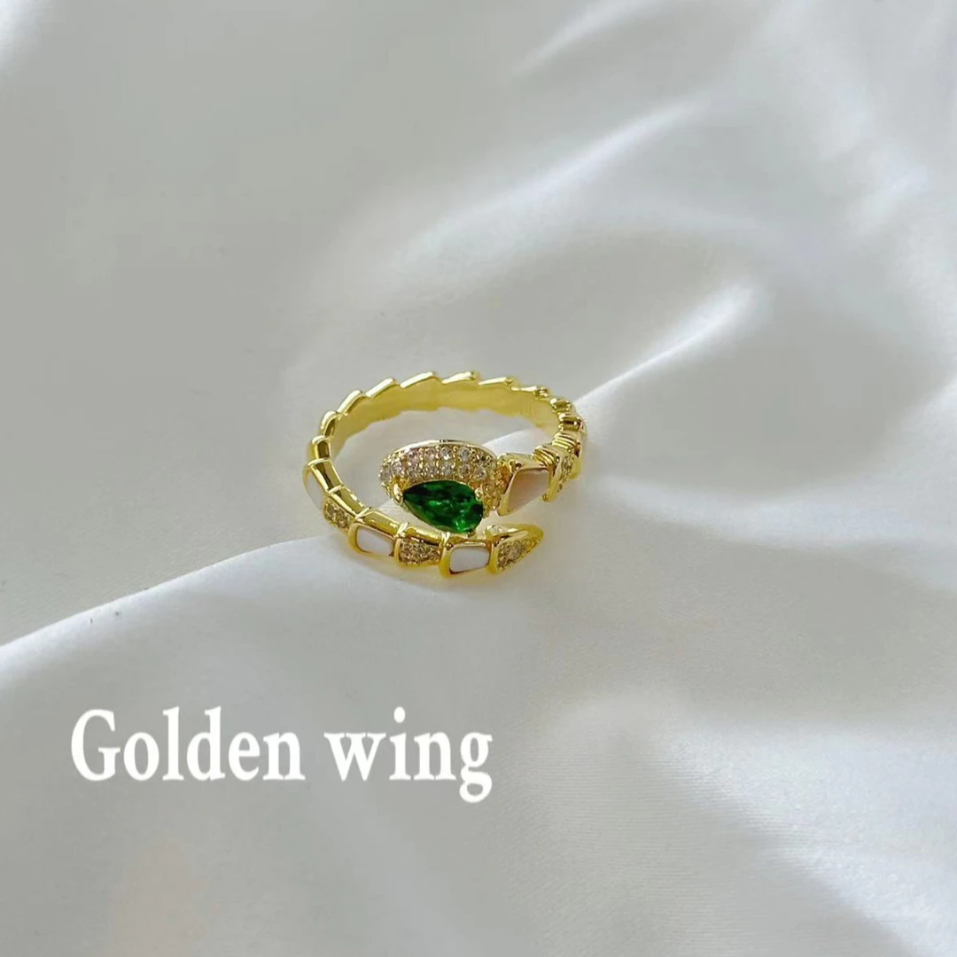 铜合金戒指 Golden wing铜合金锆石戒指 小蛇精致时尚2012