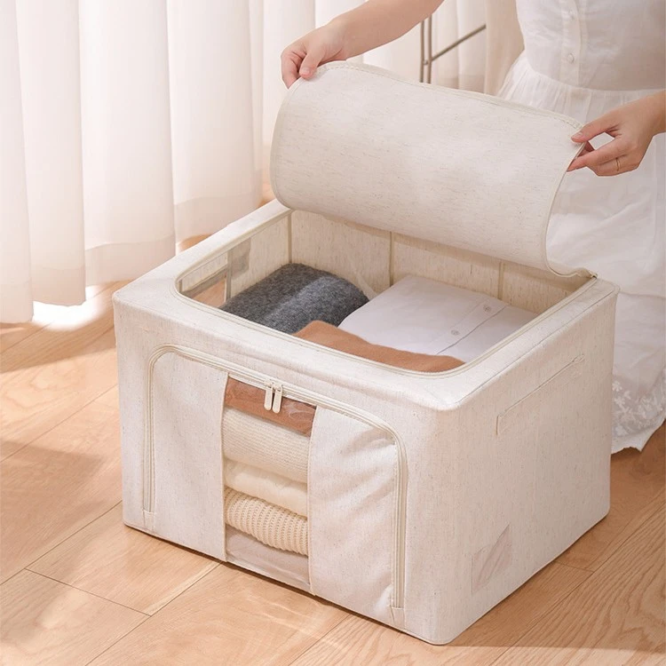 加厚天山棉麻百纳箱特大号衣柜被子羽绒服收纳箱百纳箱整理师专用