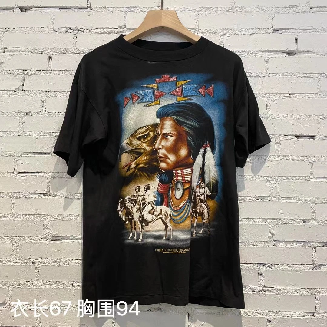 90s 单缝线原住民部落T恤
