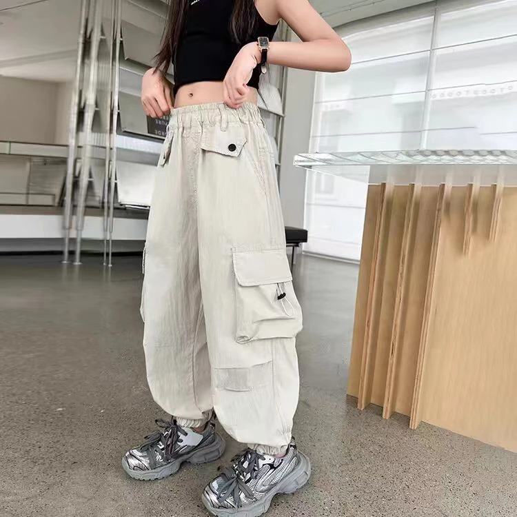 男女童裤子夏装2024新款大童洋气工装裤儿童薄款休闲韩版束脚裤潮