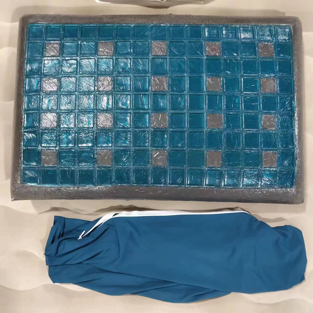湖蓝色方块凝胶枕(蓝色枕套)40×60×8发1个