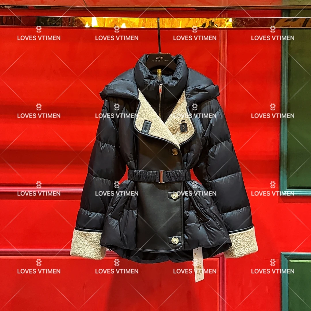 编码‘7’白鸭绒 设计师款显瘦时尚气质连帽羽绒服白鸭绒JC-A622