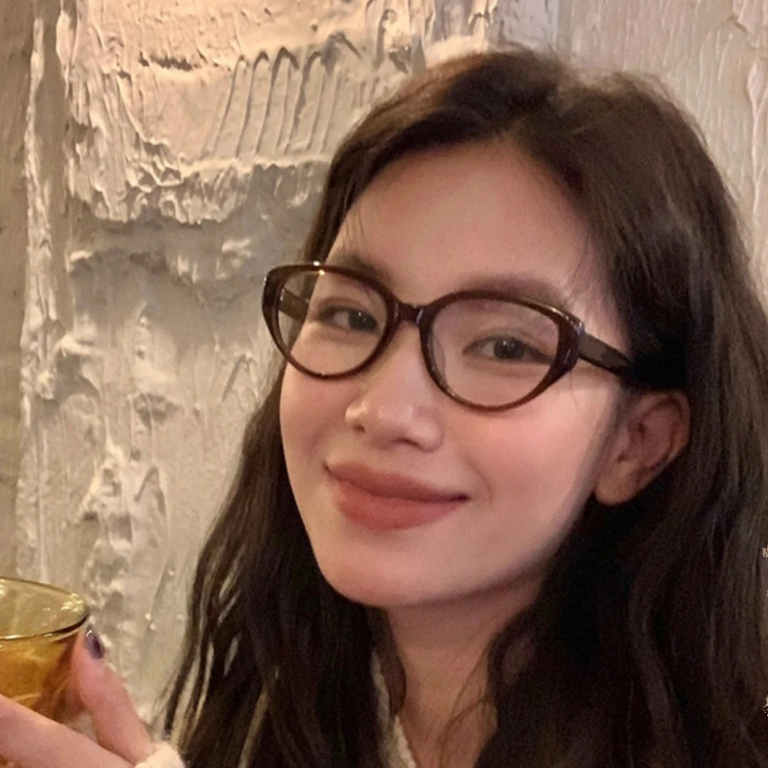 小框防蓝光高级感茶眼镜