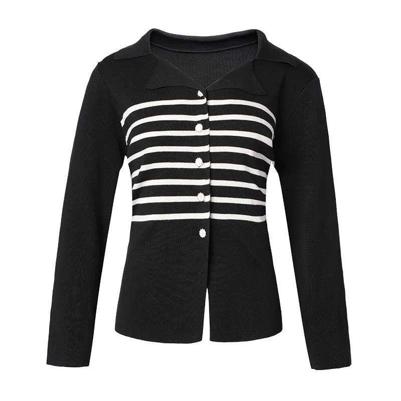 508大码女装2024秋季时尚气质优雅休闲显瘦百搭条纹针织衫