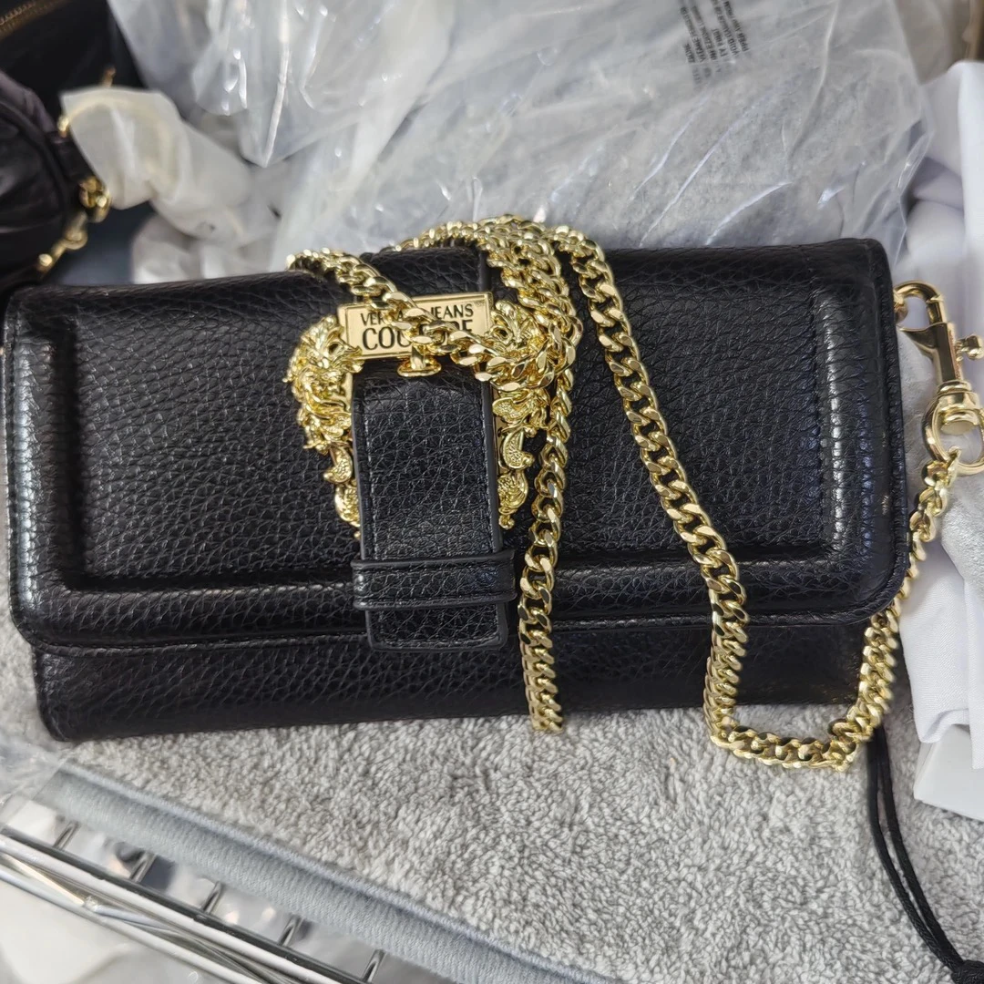 巴洛风格黑金沃克包百搭经典单肩黑色时尚