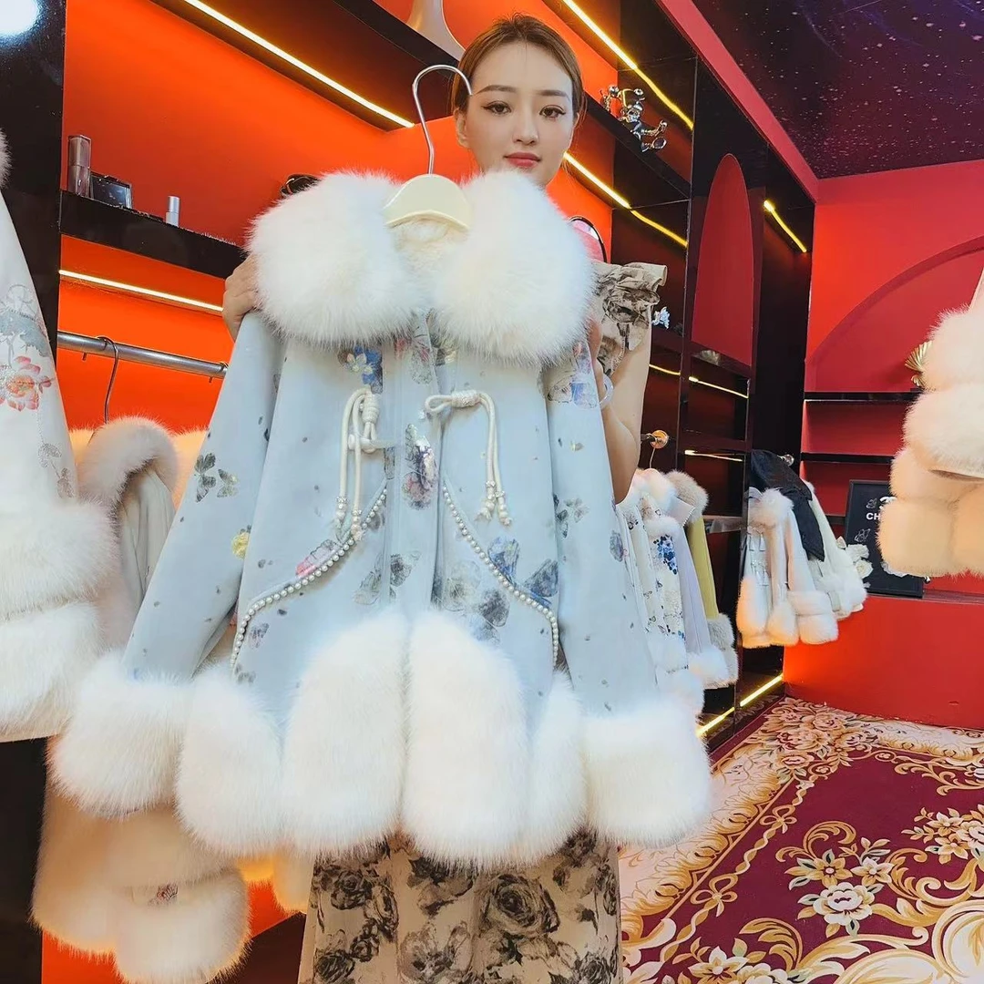 【碧落】新中式风【雅丹】秋冬厚网红新款时尚女装设计师气质洋气外套