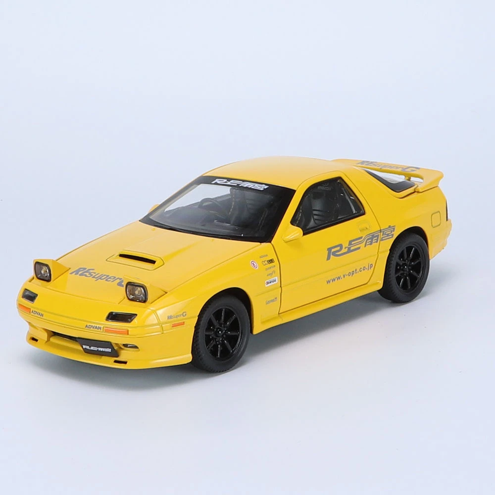 斯堪尼亚跑车警车救护小汽车大型1/24马自达RX7 仿真合金车模型