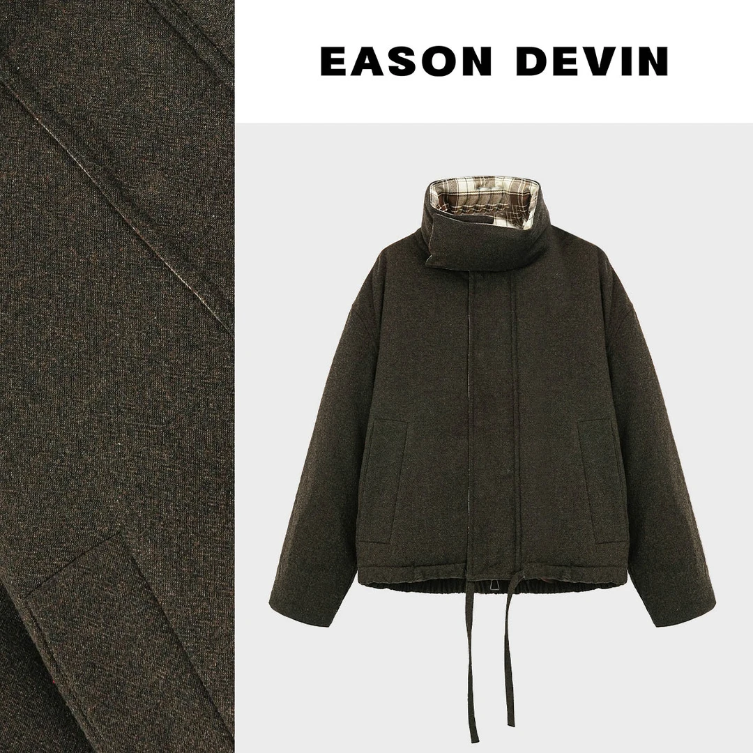【艺洋穿搭】EASON DEVIN 新款宽松设计感时尚休闲棉服上衣女装外套