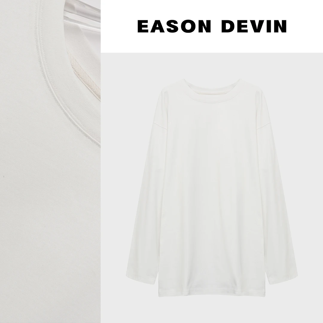 【艺洋穿搭】EASON DEVIN设计感简约打底衫宽松显瘦T恤新款