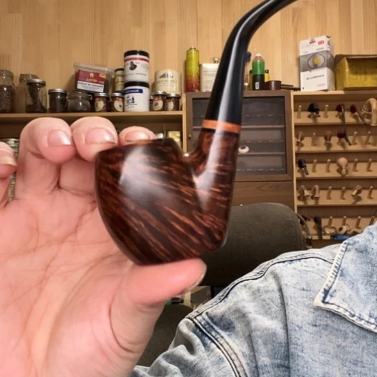 昌化石印石石楠木手工制作烟斗