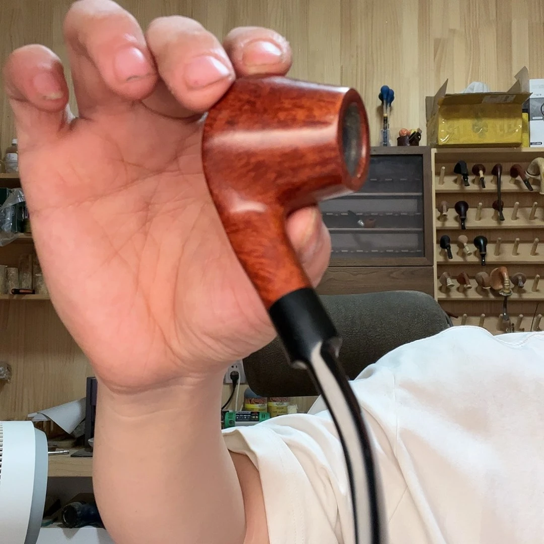 昌化石印石石楠木手工制作烟斗
