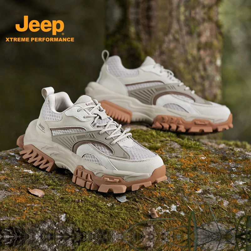 Jeep吉普男鞋新款男士户外运动鞋休闲徒步登山鞋老爹鞋男款A