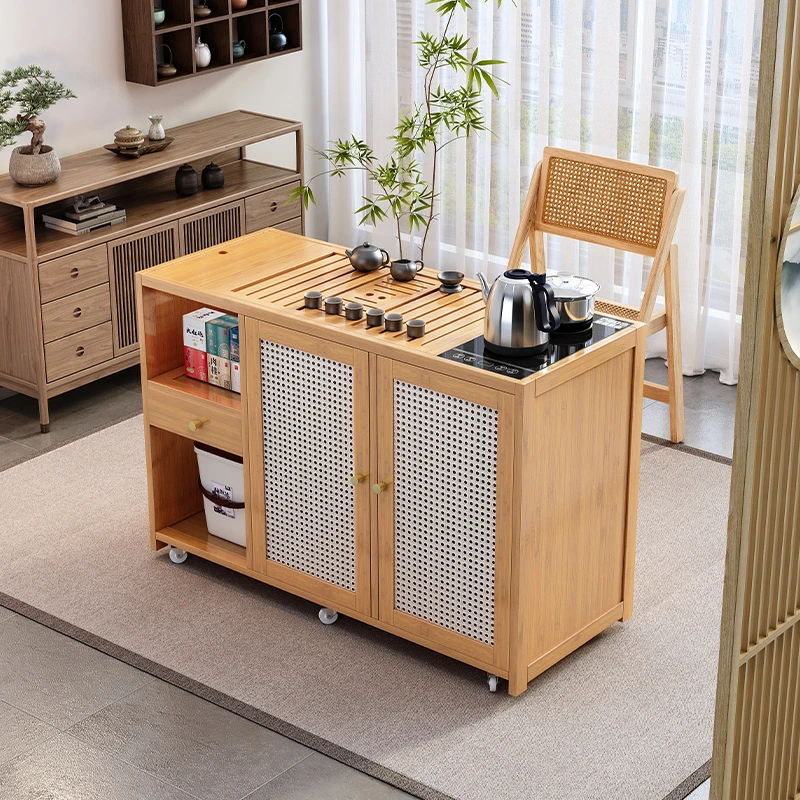 移动茶台小茶桌茶水柜阳台茶车家用茶几具茶盘烧水壶一体组合边柜
