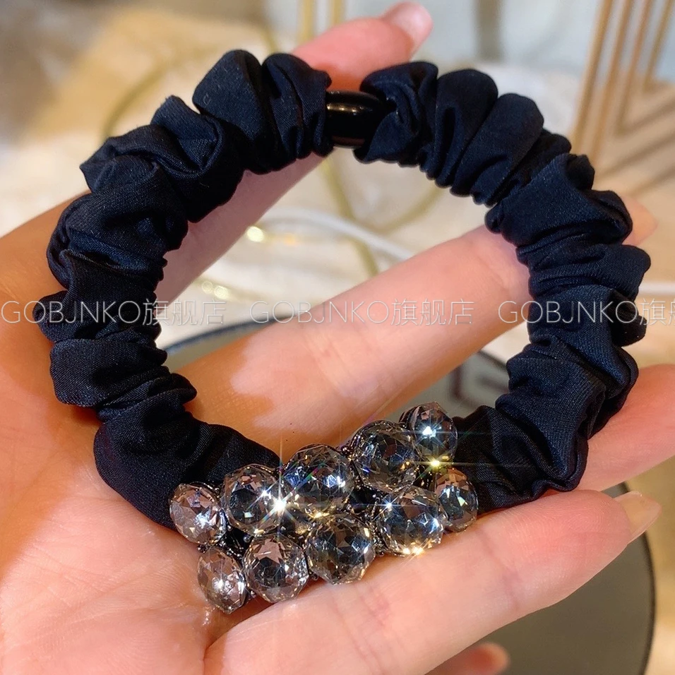 韩版气质头绳闪钻发绳气质轻奢时尚百搭黑色头绳简约ins优雅高弹