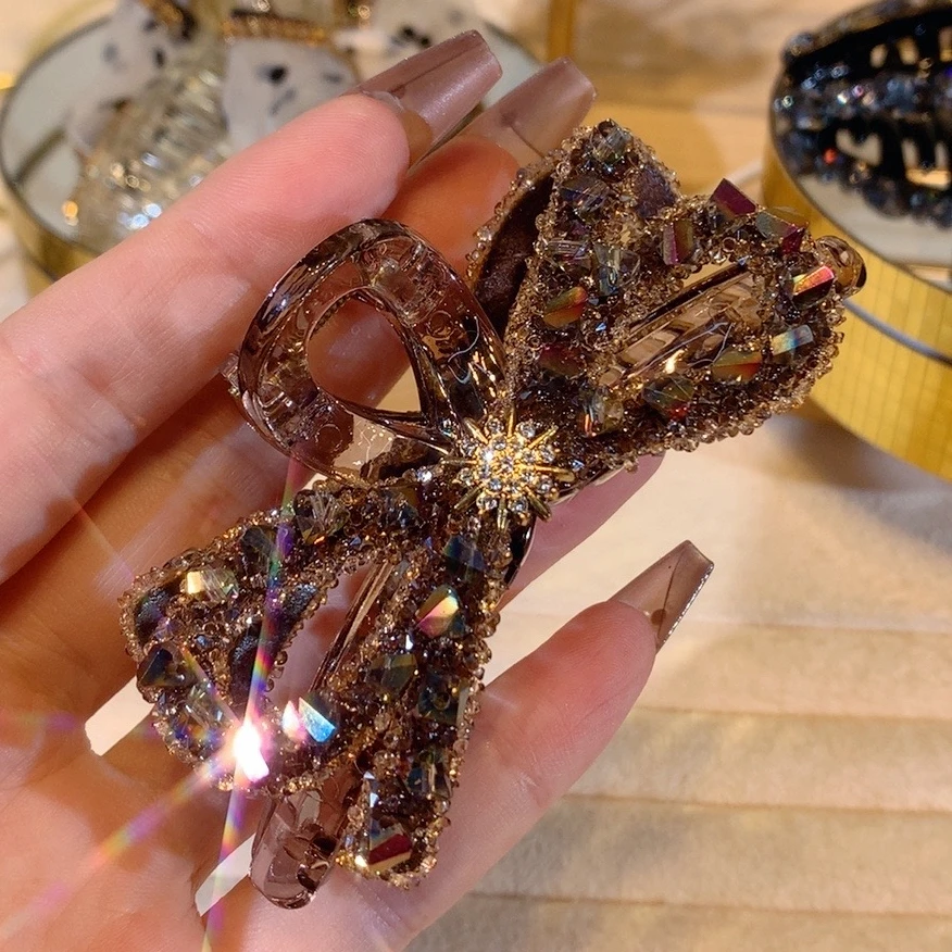 非金属亚克力发饰 气质网红轻奢头饰满钻重工韩版带钻