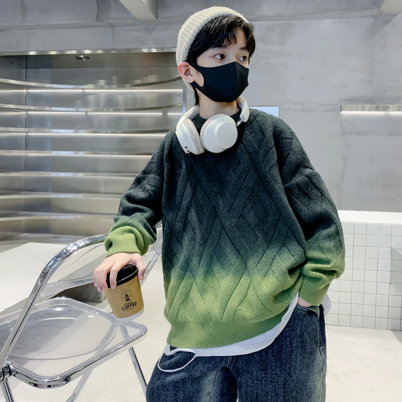 男童毛衣套头秋冬款2023冬季新款中大童装秋装针织衫潮男孩洋派