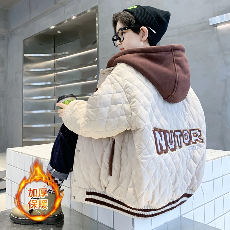 男童棒球服外套炸街2022新款夹棉韩范中大童男孩秋冬季加厚棉服