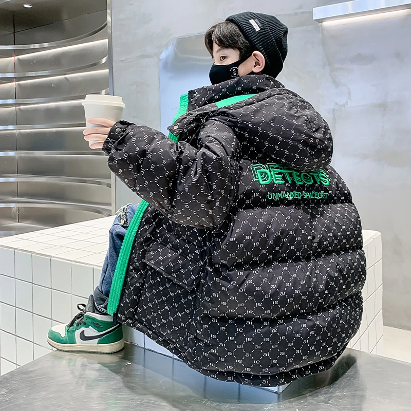 男童羽绒服冬装2024新款6-12岁15岁冬季加厚白鸭绒外套中大童衣服