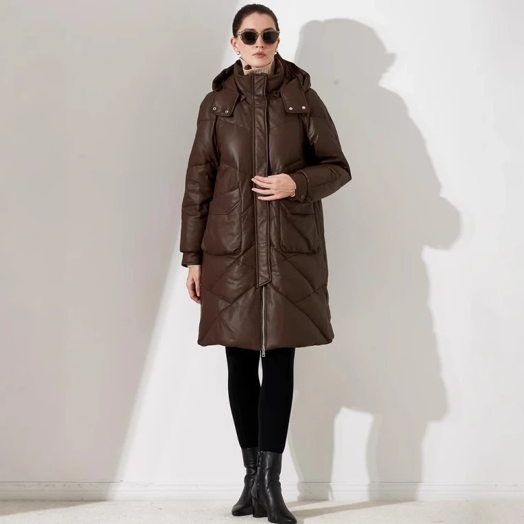 四月初九加大码女装胖MM2024冬绵Y皮中长款羽绒 显瘦高端保暖！