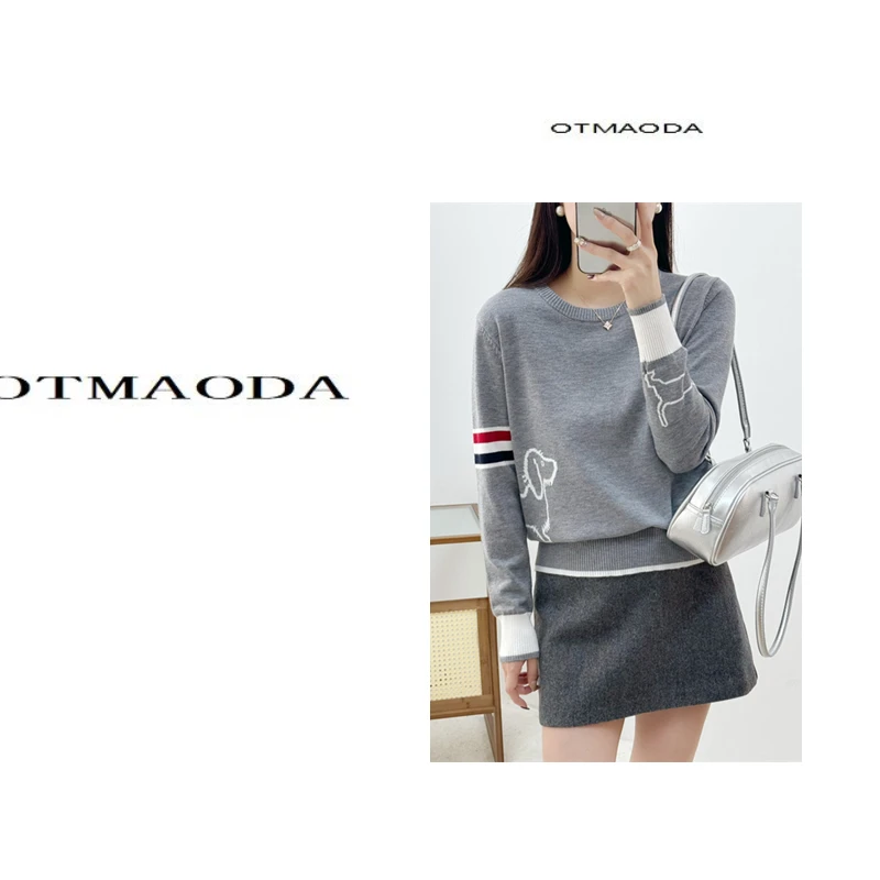 套头tb灰汪汪秋冬新款针织宽松百搭羊毛衫10121