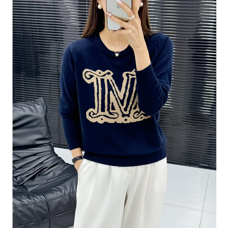 max马拉秋冬新款针织套头宽松百搭羊毛衫10272