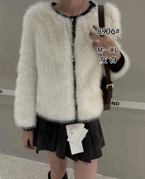 PU TIAN（8906#）小香风气质贵气毛毛外套