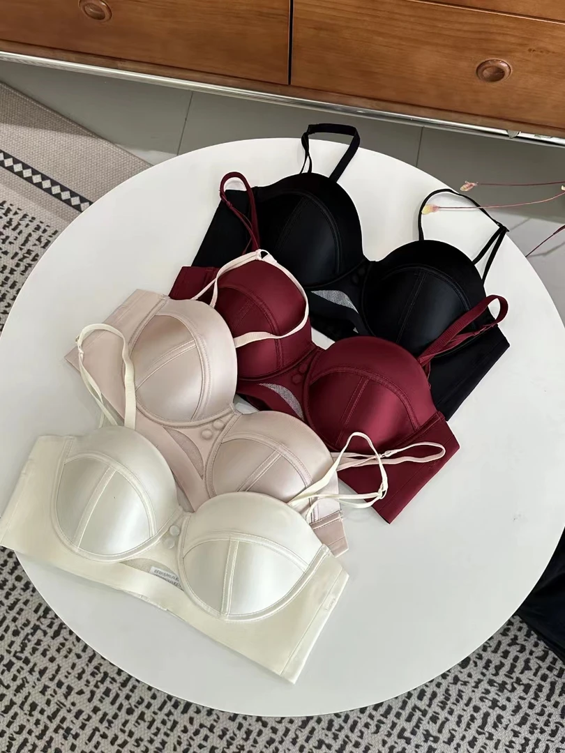 HW （989#）轻奢缎面聚拢两穿内衣