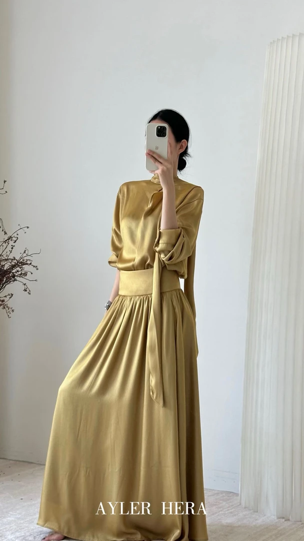 赫拉（6292-1#库）气质法式收腰半裙 KC