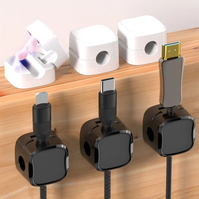 桌面理线器强力磁吸数据线固定器插头挂墙办公室绕线器电线收纳