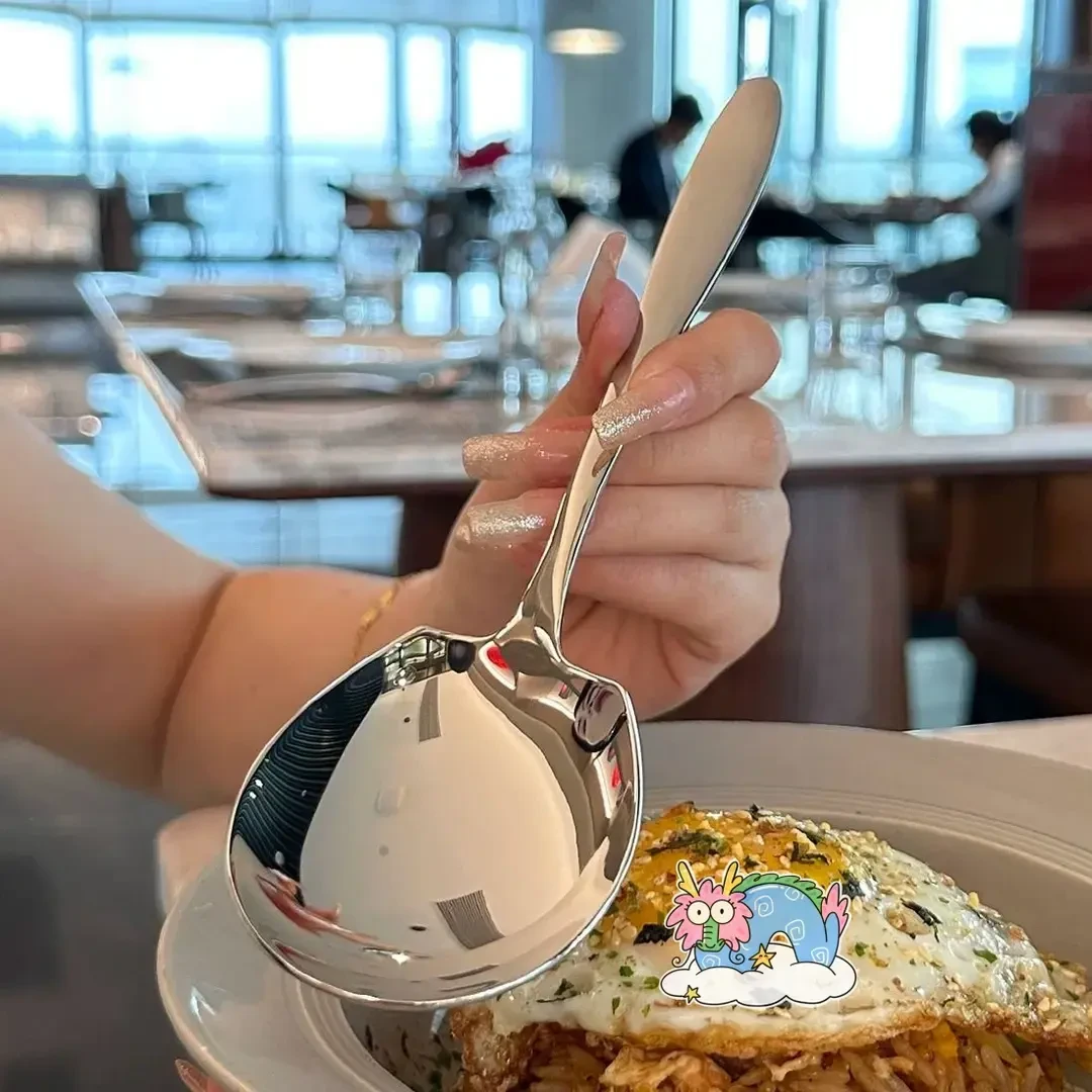 【老板娘自留轻奢】大勺圆勺分汤勺分餐勺公用勺自助韩式长柄西餐勺