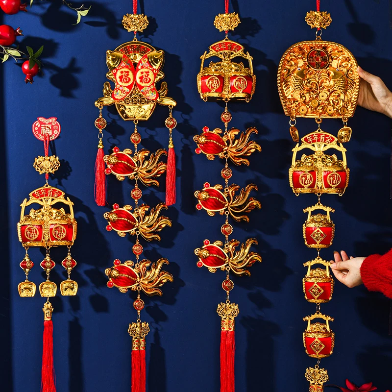 2026新年喜庆挂件马年春节室内小灯笼挂串福字挂件客厅入户门装饰