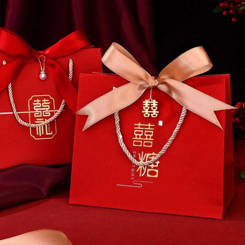 仙仁鑫2026新款喜糖盒子结婚糖果礼盒空盒高级感婚礼手提包装喜袋