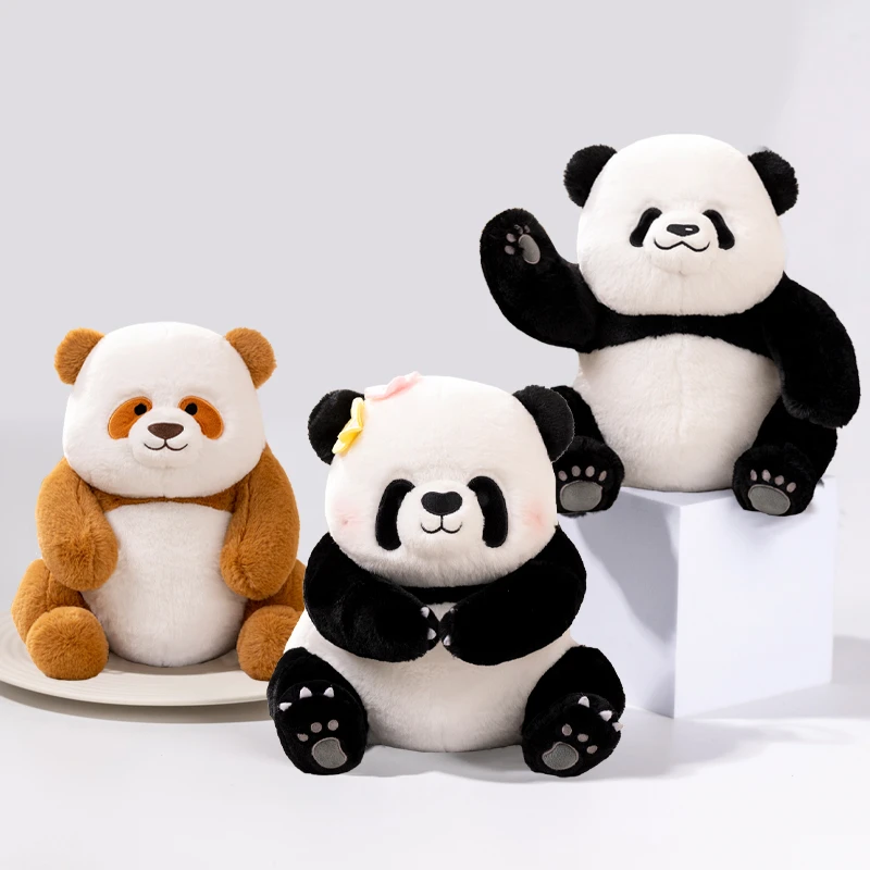 喵它姐仿真熊猫花系列三角饭团花手工熊猫公仔柔软舒适男女生礼物