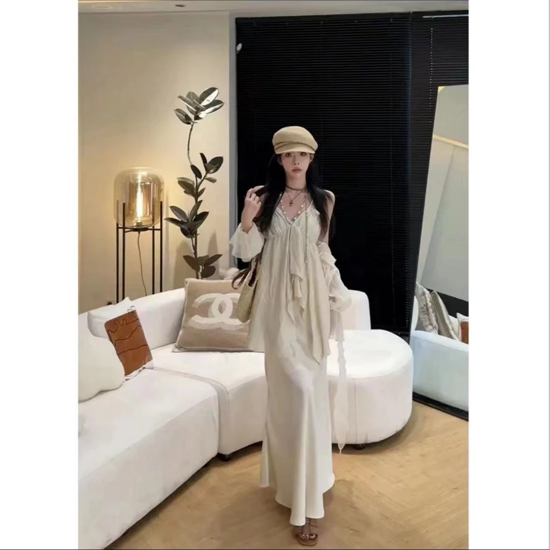 【小柒】186-210 显瘦气质夏季法式小众一字肩泡泡袖设计感